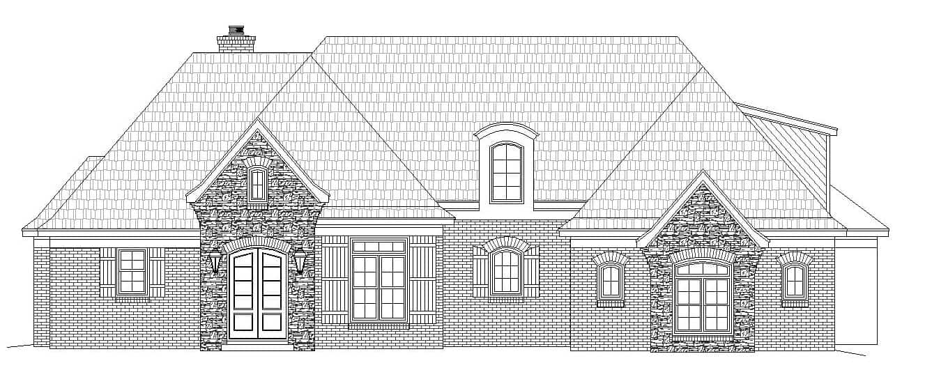 Home Plan Front Elevation of this 3-Bedroom,3100 Sq Ft Plan -196-1157