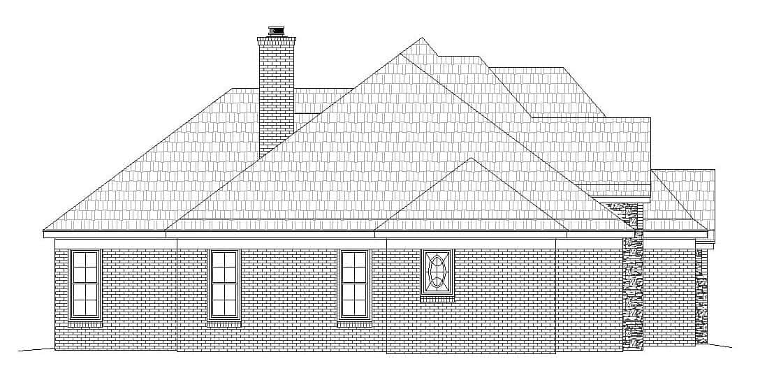 Home Plan Left Elevation of this 3-Bedroom,3100 Sq Ft Plan -196-1157