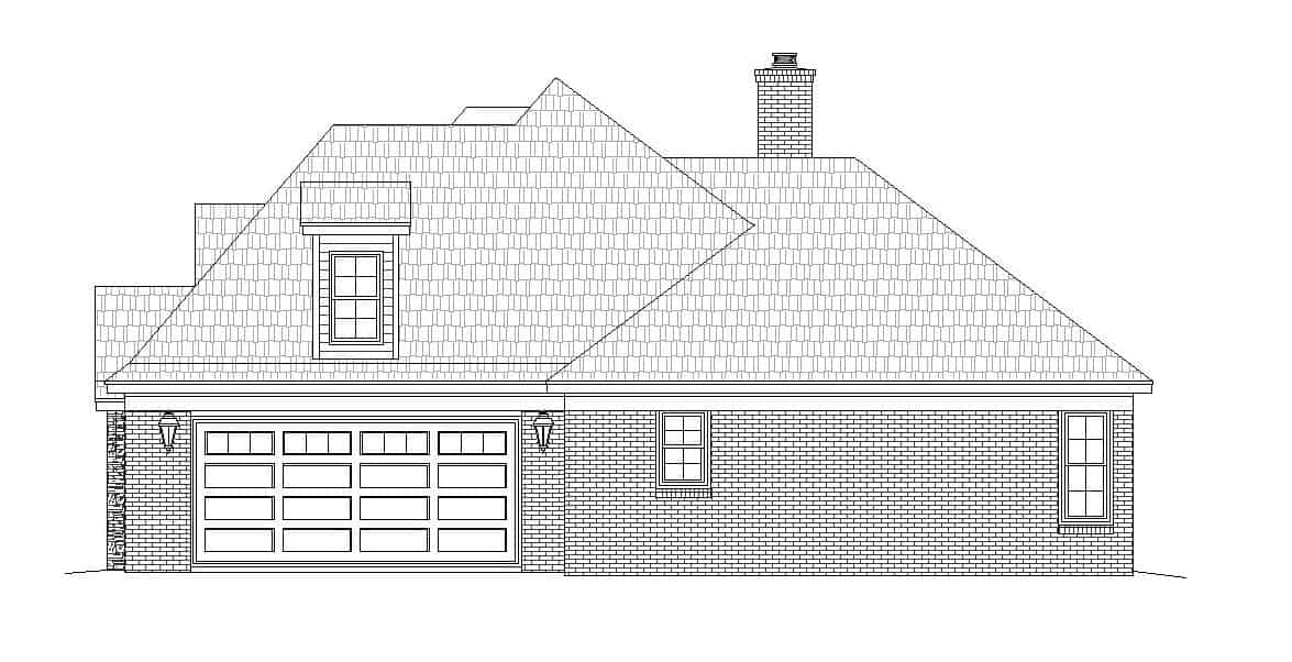 Home Plan Right Elevation of this 3-Bedroom,3100 Sq Ft Plan -196-1157