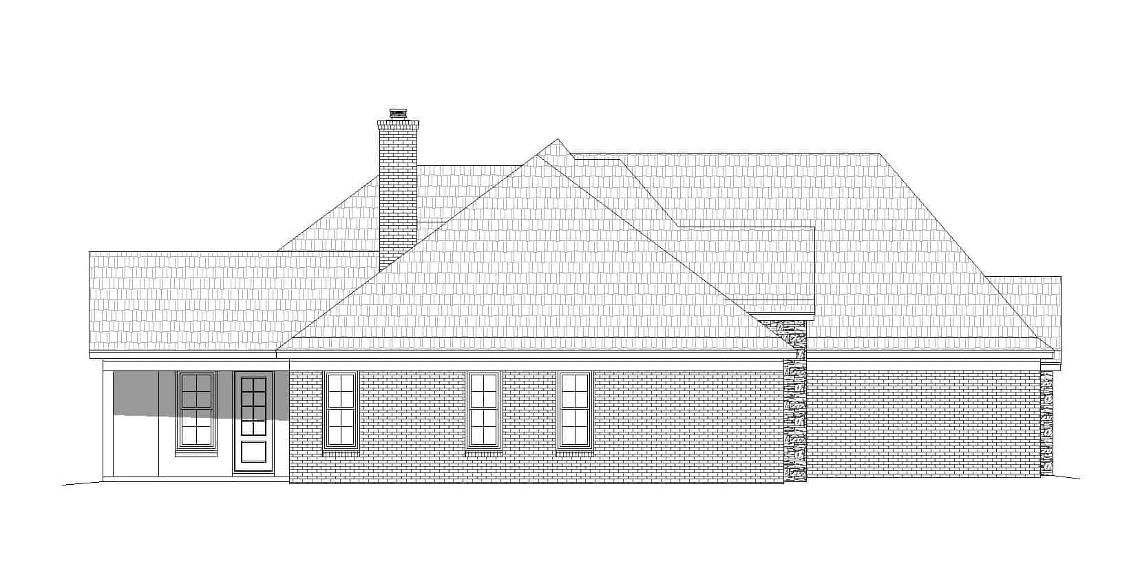 Home Plan Left Elevation of this 4-Bedroom,4149 Sq Ft Plan -196-1159