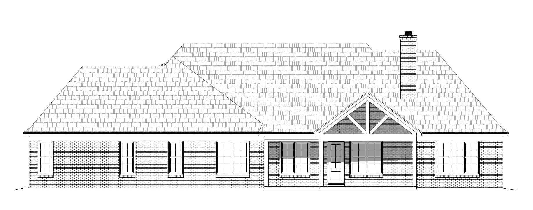 Home Plan Rear Elevation of this 4-Bedroom,4149 Sq Ft Plan -196-1159
