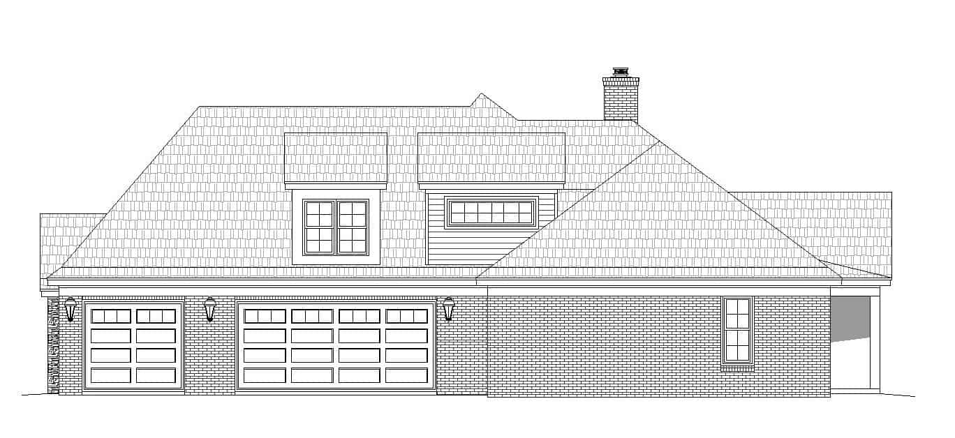 Home Plan Right Elevation of this 4-Bedroom,4149 Sq Ft Plan -196-1159