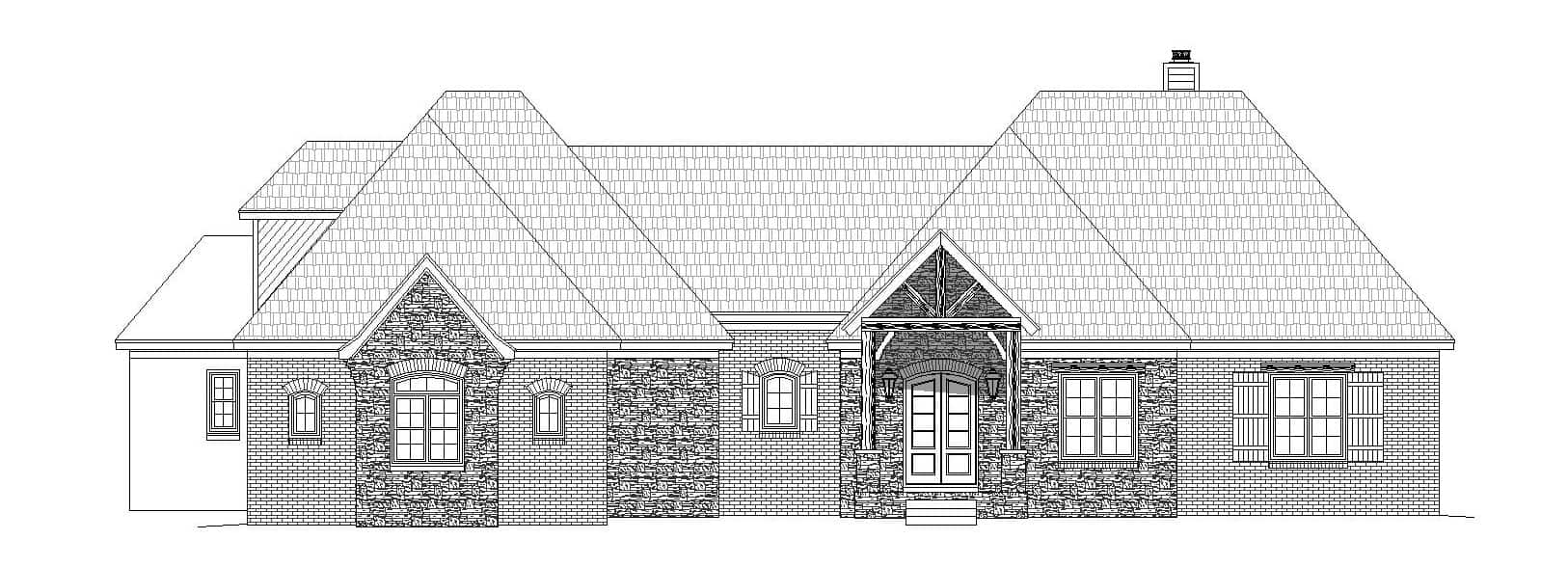 Home Plan Front Elevation of this 3-Bedroom,3217 Sq Ft Plan -196-1160