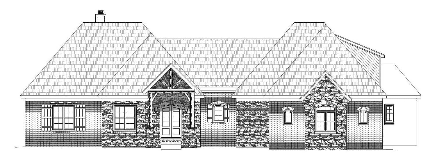 Home Plan Front Elevation of this 3-Bedroom,3447 Sq Ft Plan -196-1161