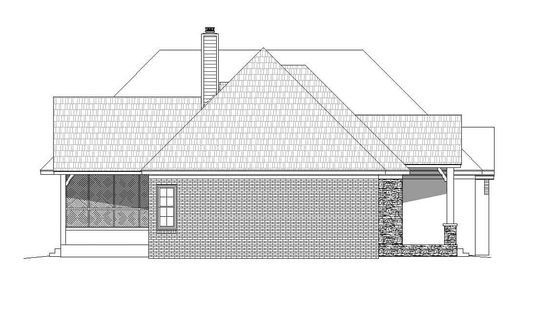 Home Plan Left Elevation of this 3-Bedroom,3447 Sq Ft Plan -196-1161