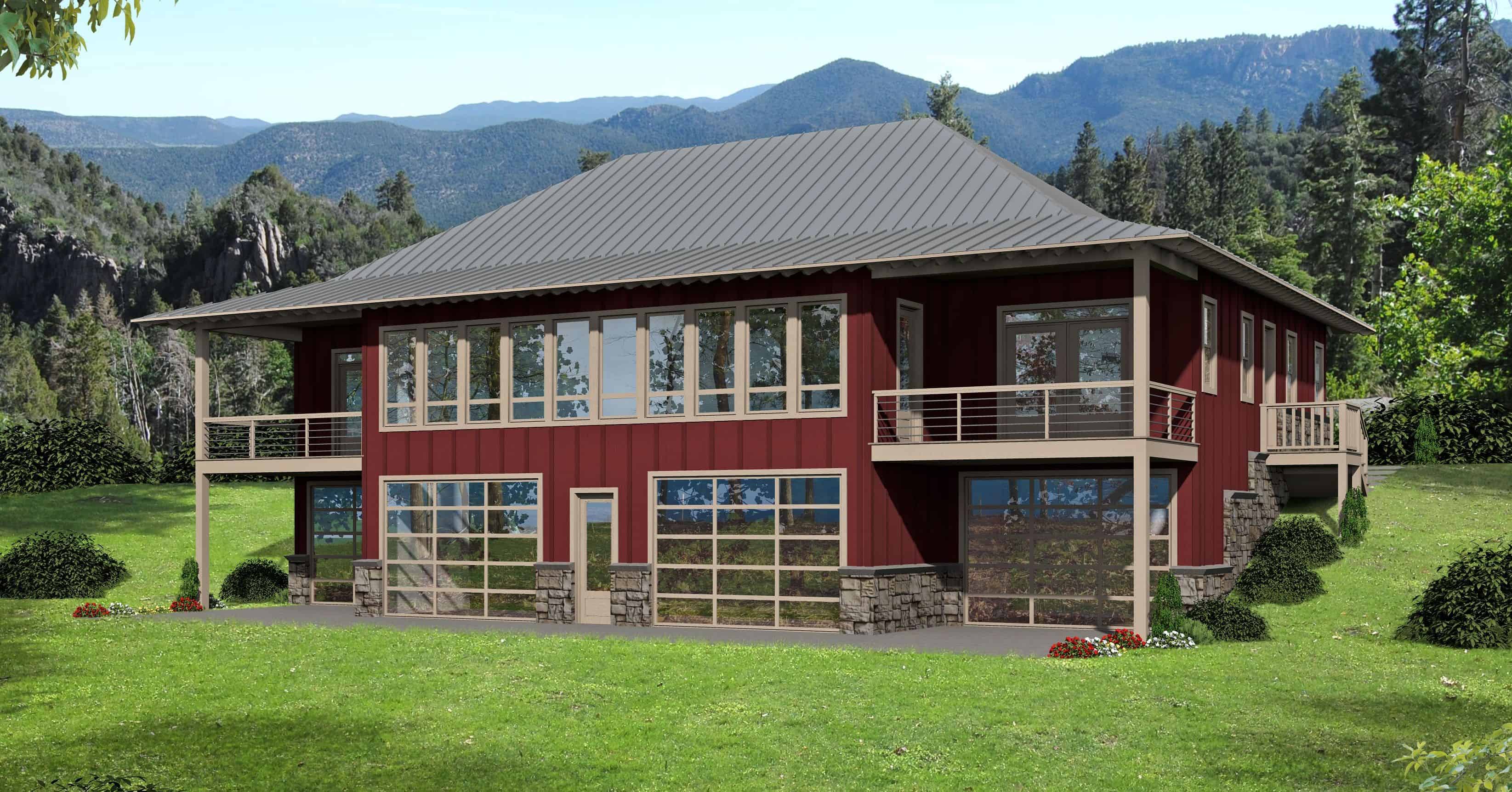 Side View of this 3-Bedroom, 2786 Sq Ft Plan - 196-1162
