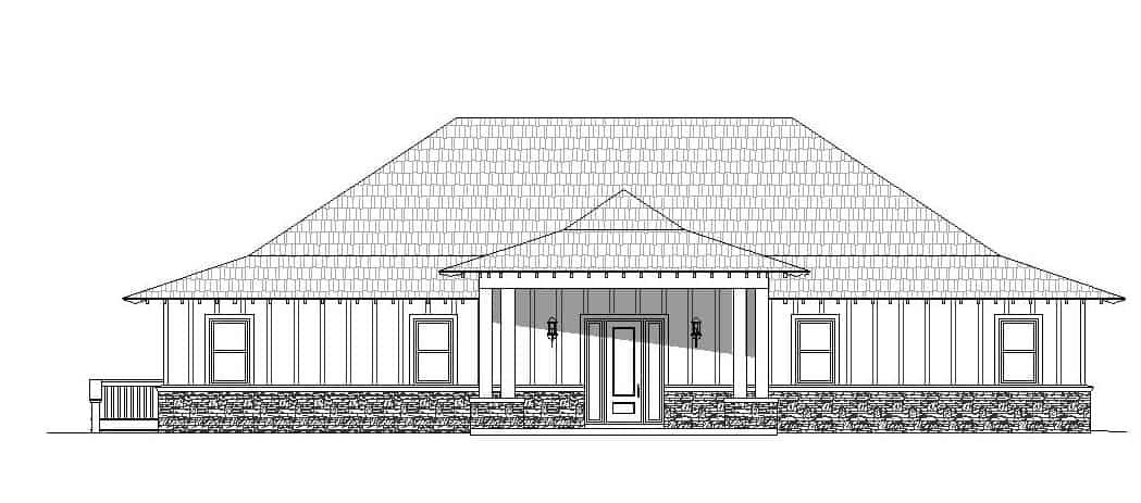Home Plan Front Elevation of this 3-Bedroom,2786 Sq Ft Plan -196-1162