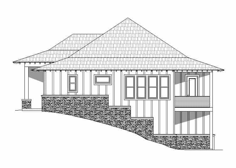 Home Plan Right Elevation of this 3-Bedroom,2786 Sq Ft Plan -196-1162