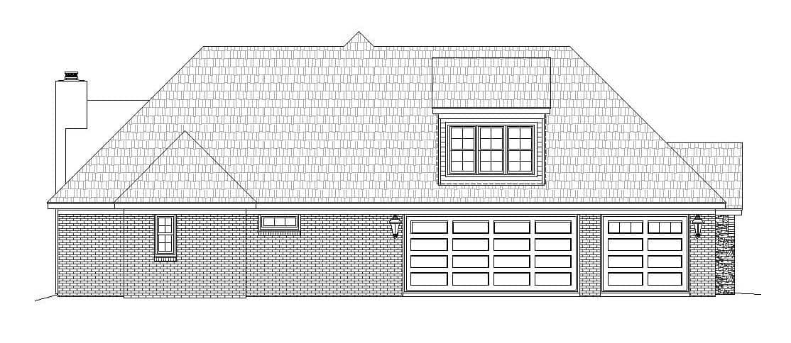 Home Plan Left Elevation of this 4-Bedroom,3540 Sq Ft Plan -196-1163