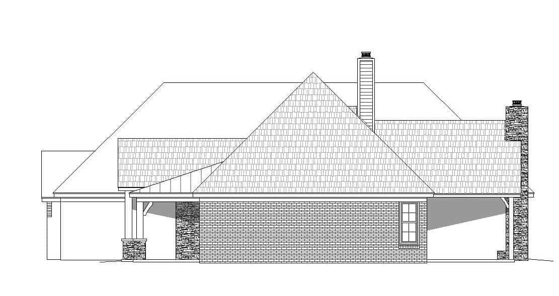 Home Plan Right Elevation of this 4-Bedroom,3540 Sq Ft Plan -196-1163
