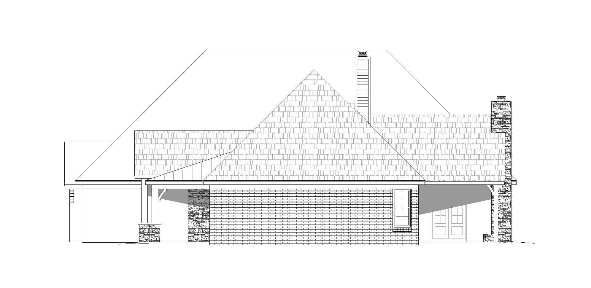 Home Plan Right Elevation of this 3-Bedroom,3817 Sq Ft Plan -196-1165
