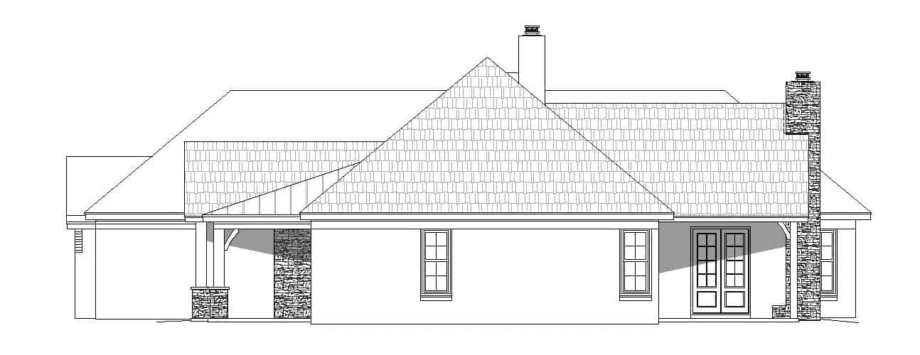 Home Plan Right Elevation of this 3-Bedroom,3012 Sq Ft Plan -196-1167