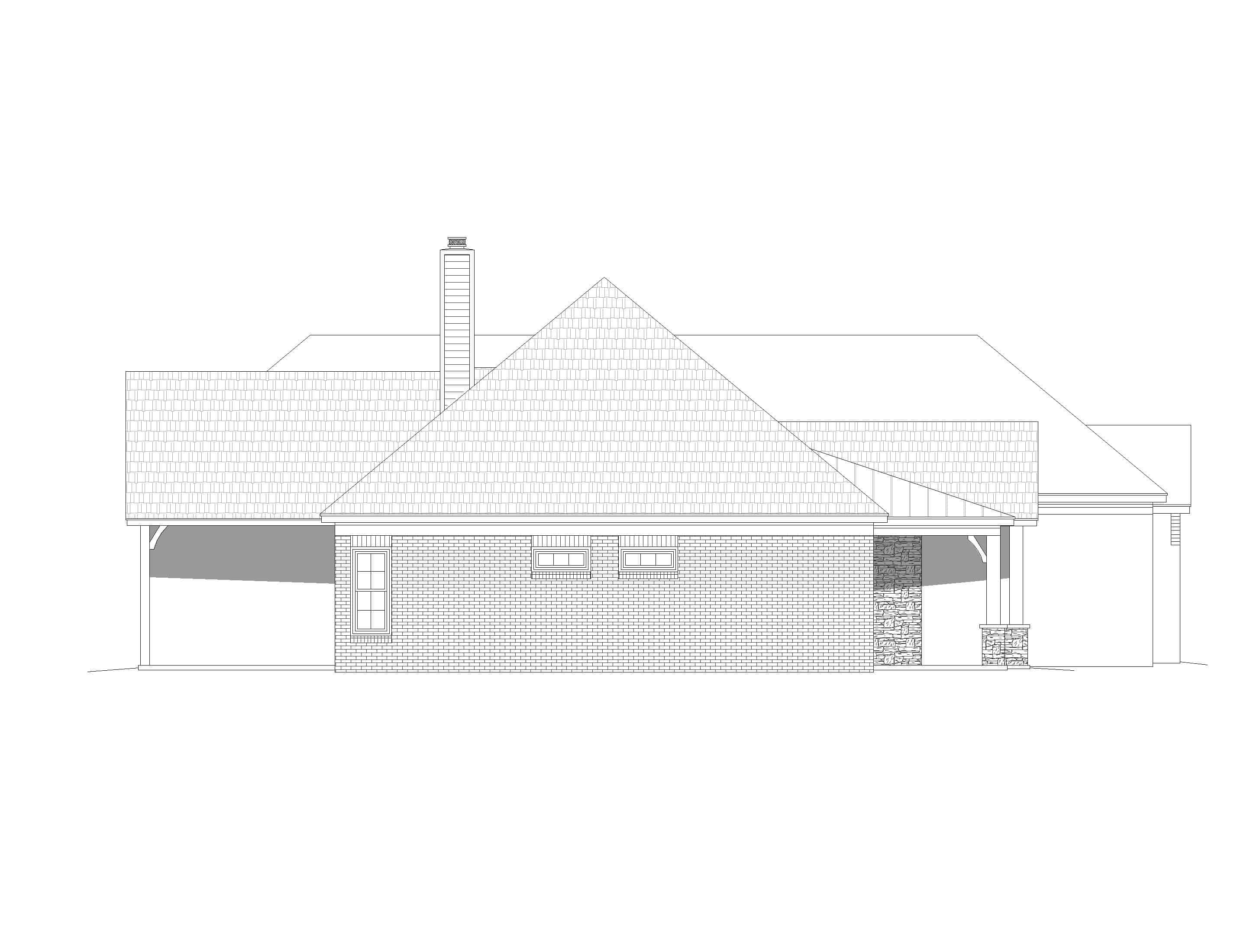 Home Plan Left Elevation of this 3-Bedroom,3500 Sq Ft Plan -196-1168