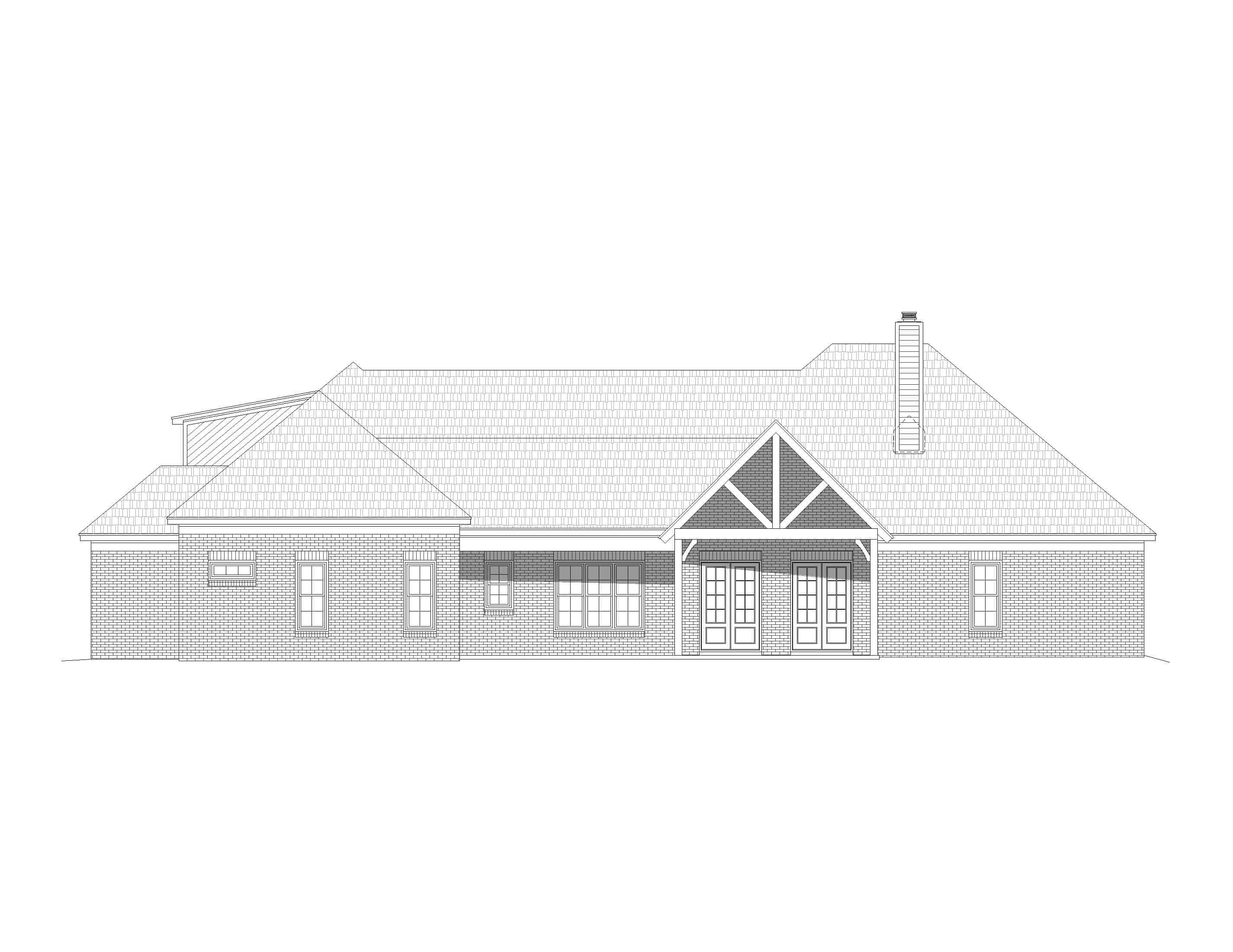 Home Plan Rear Elevation of this 3-Bedroom,3500 Sq Ft Plan -196-1168