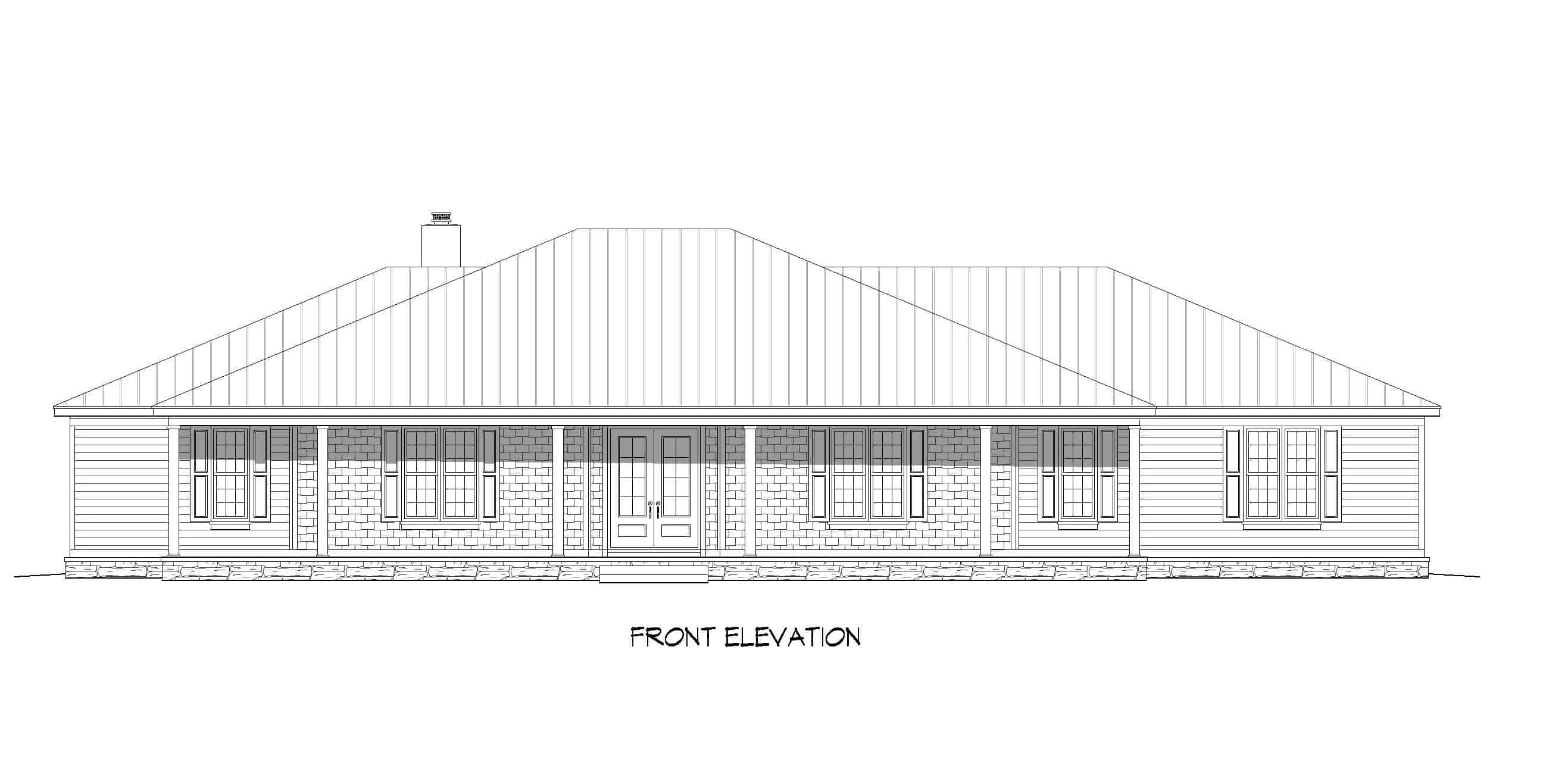 Home Plan Front Elevation of this 4-Bedroom,3617 Sq Ft Plan -196-1171