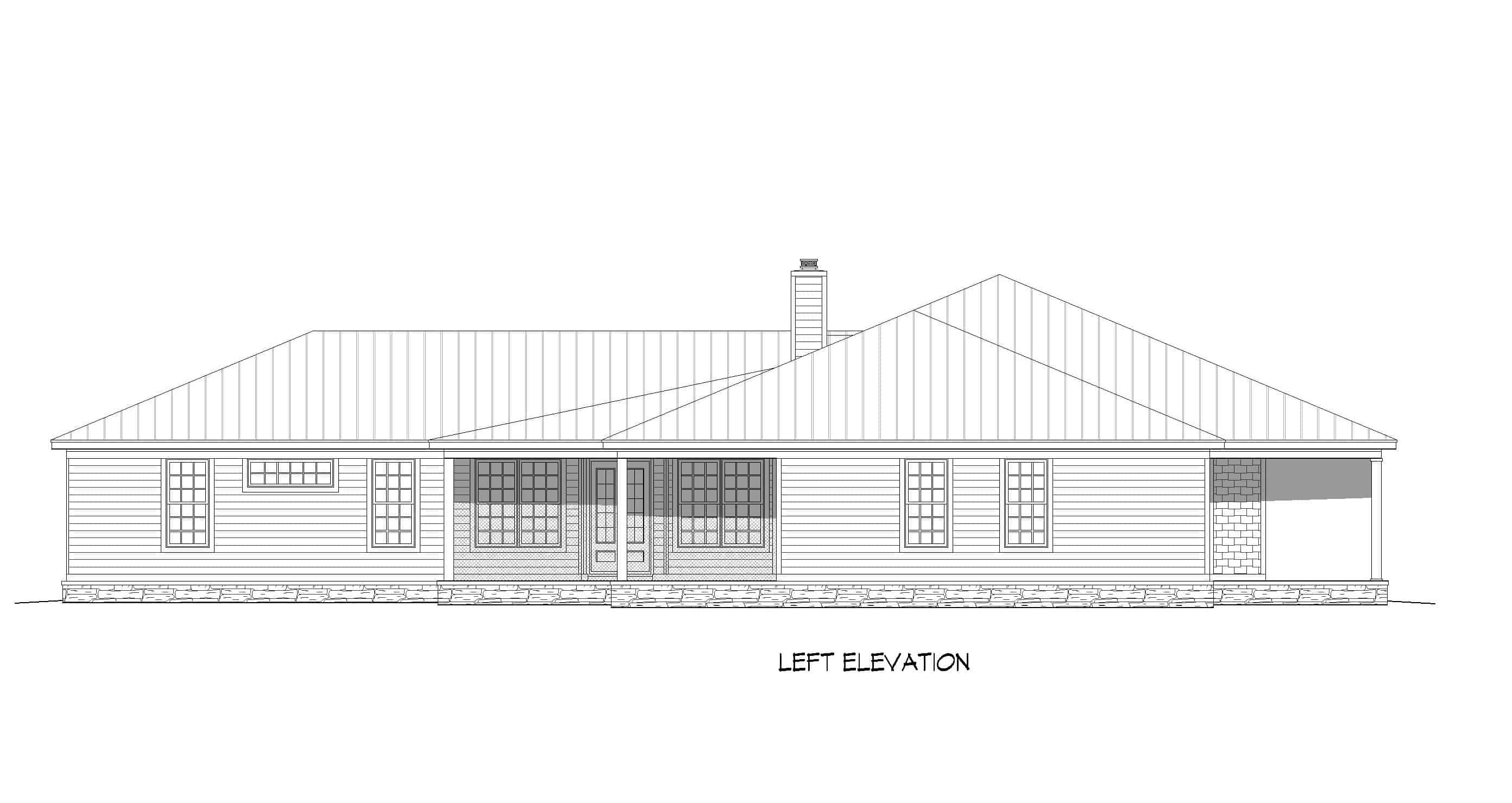 Home Plan Left Elevation of this 4-Bedroom,3617 Sq Ft Plan -196-1171