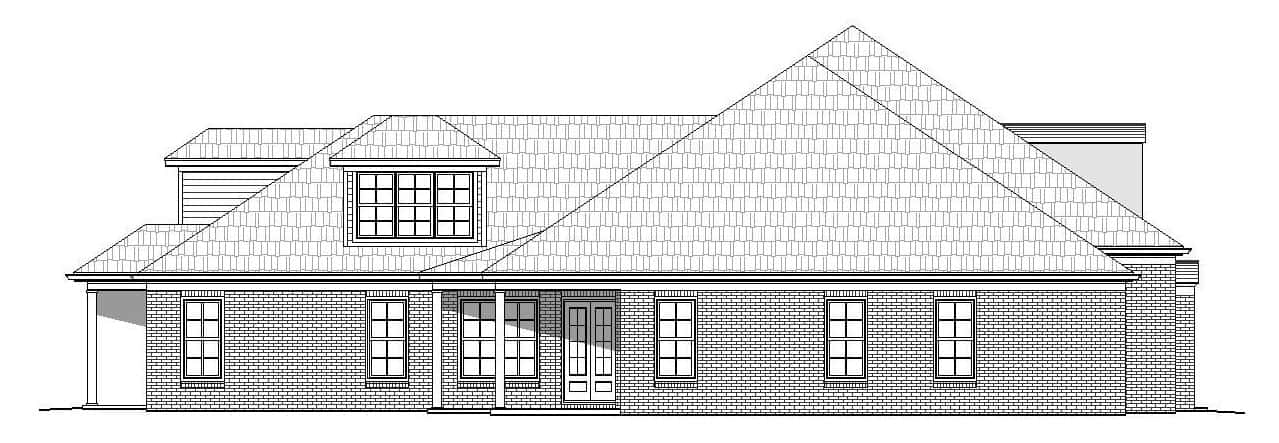Home Plan Left Elevation of this 4-Bedroom,4609 Sq Ft Plan -196-1172