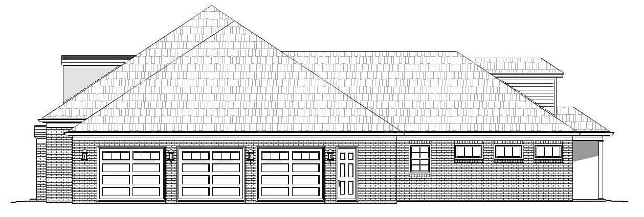 Home Plan Right Elevation of this 4-Bedroom,4609 Sq Ft Plan -196-1172