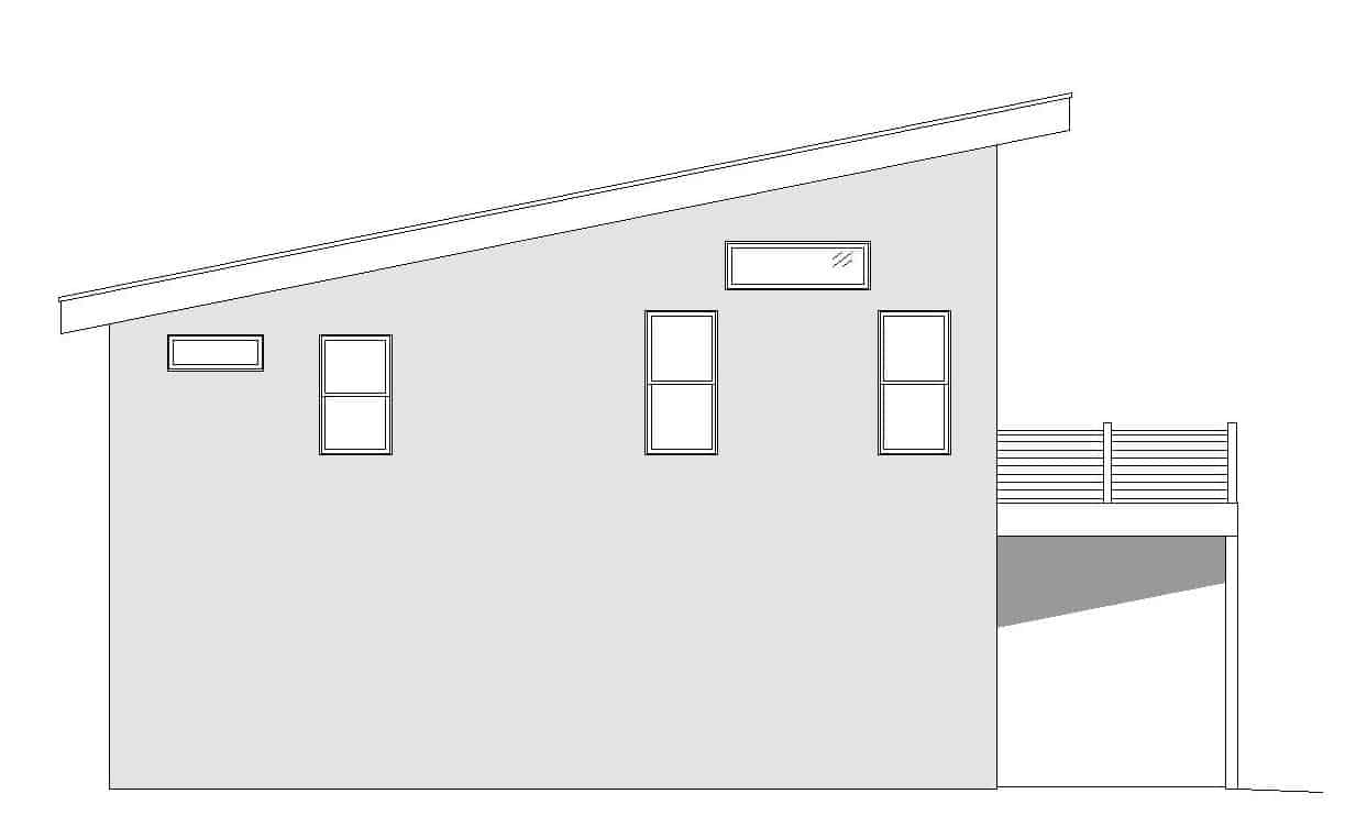 Home Plan Left Elevation of this 1-Bedroom,1130 Sq Ft Plan -196-1174