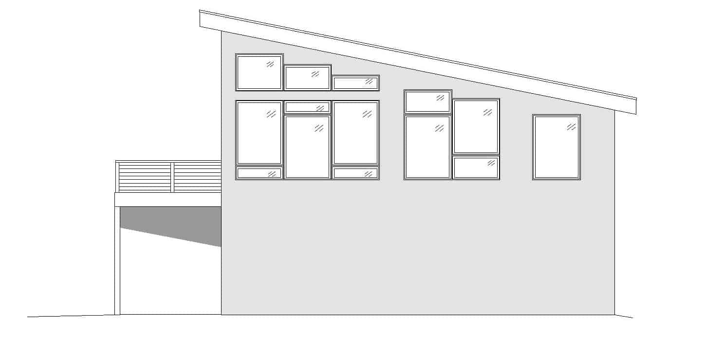 Home Plan Right Elevation of this 1-Bedroom,1130 Sq Ft Plan -196-1174