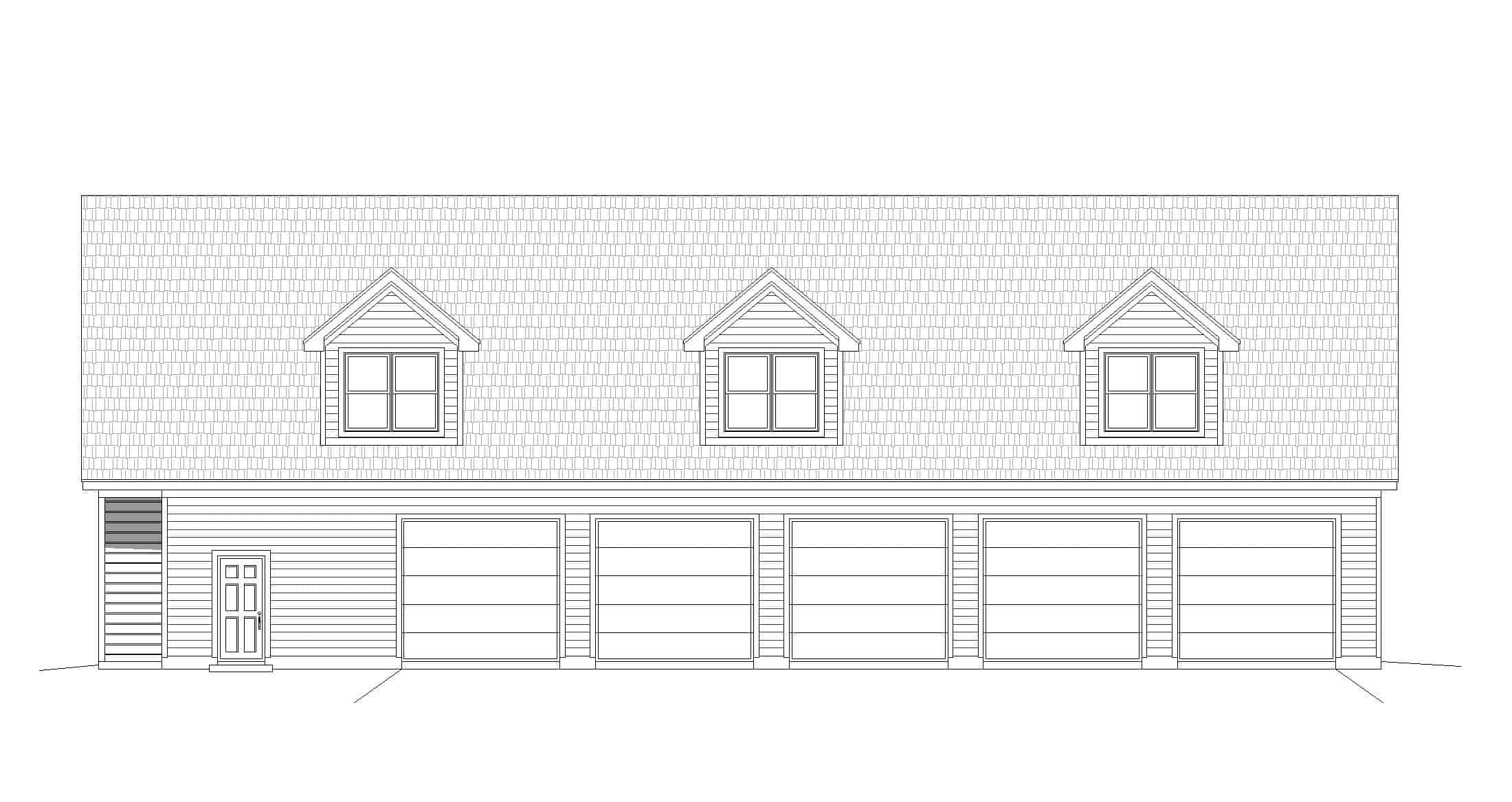 Home Plan Front Elevation of this 2-Bedroom,2500 Sq Ft Plan -196-1175