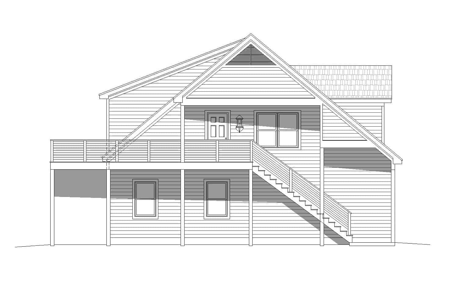 Home Plan Left Elevation of this 2-Bedroom,2500 Sq Ft Plan -196-1175