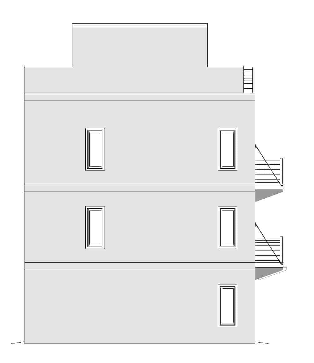 Home Plan Left Elevation of this 2-Bedroom,1501 Sq Ft Plan -196-1176