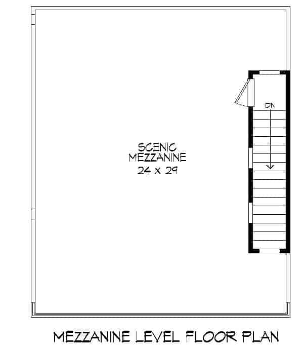 Floor Plan Fourth Story of Modern Plan #196-1176