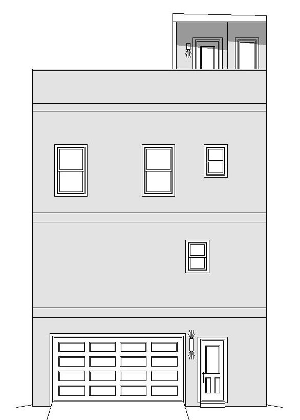 Home Plan Rear Elevation of this 2-Bedroom,1588 Sq Ft Plan -196-1177