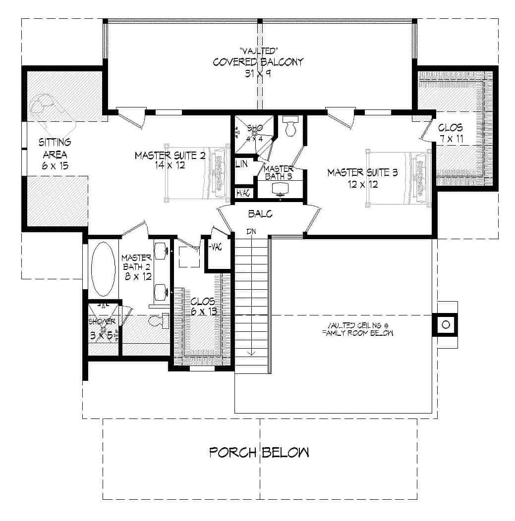 Floor Plan Basement of Cottage Plan #196-1178