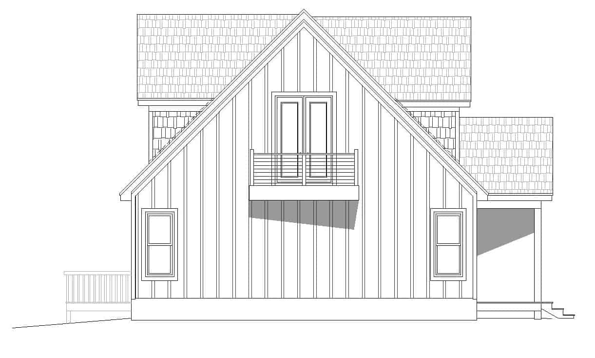 Home Plan Left Elevation of this 3-Bedroom,1736 Sq Ft Plan -196-1179
