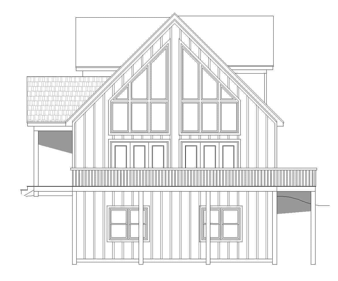 Home Plan Right Elevation of this 3-Bedroom,1736 Sq Ft Plan -196-1179