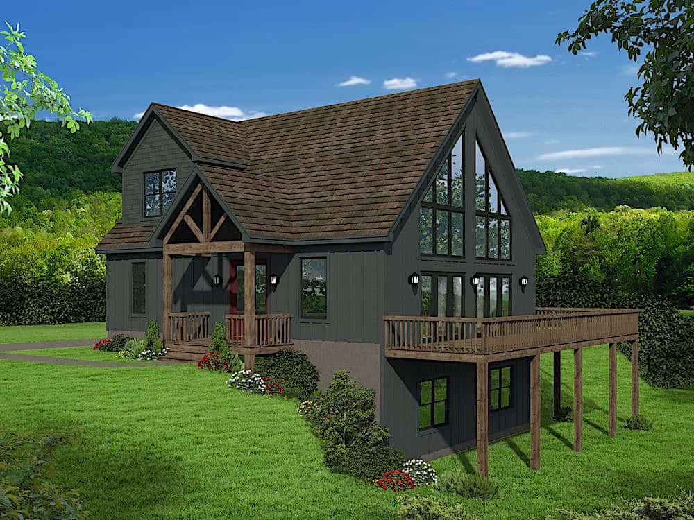 Front elevation of Cottage home (ThePlanCollection: House Plan #196-1179)
