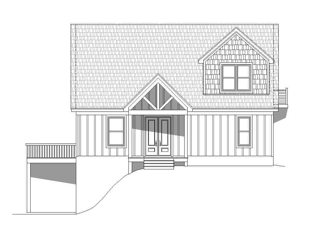 Home Plan Front Elevation of this 3-Bedroom,1736 Sq Ft Plan -196-1180