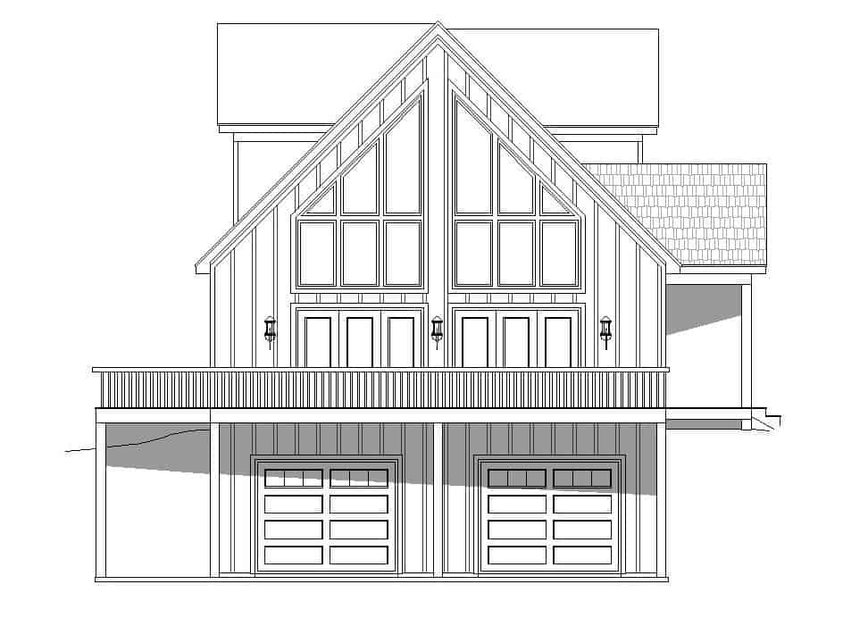 Home Plan Left Elevation of this 3-Bedroom,1736 Sq Ft Plan -196-1180