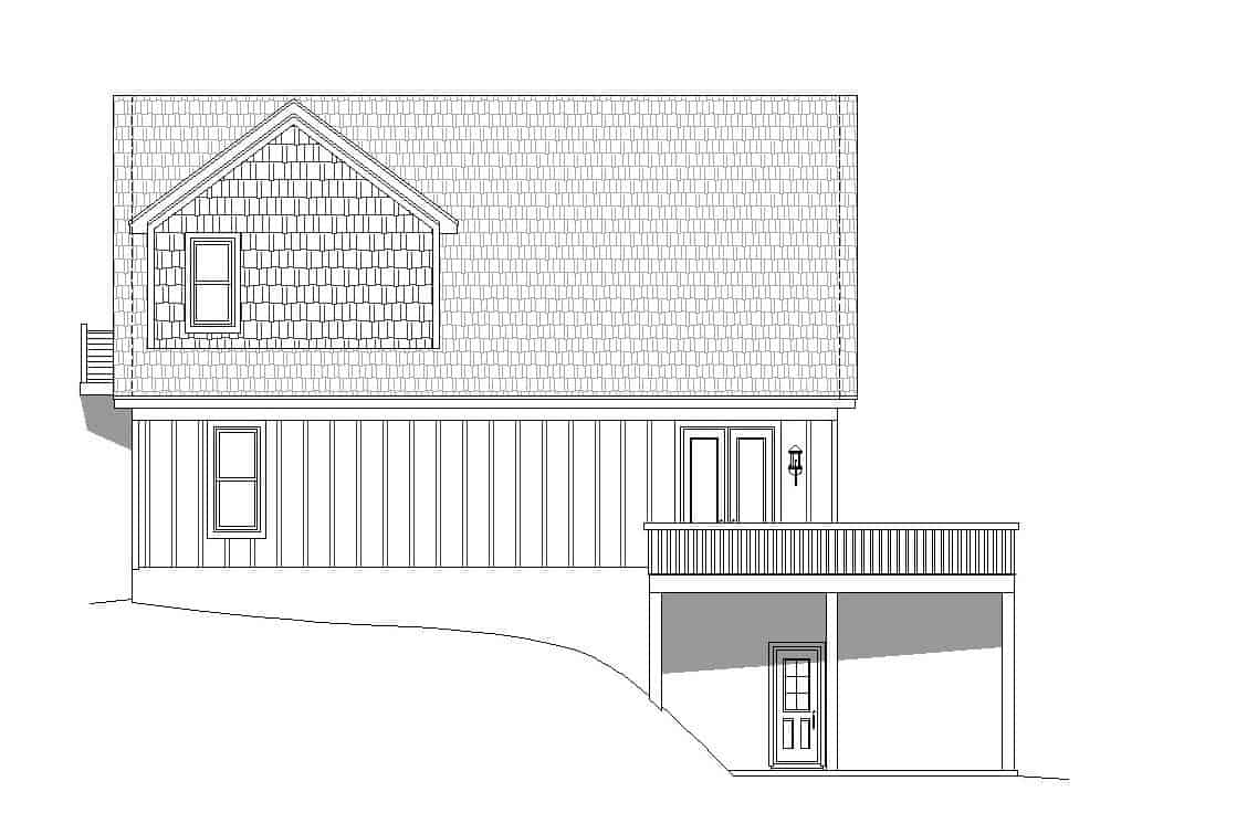 Home Plan Rear Elevation of this 3-Bedroom,1736 Sq Ft Plan -196-1180