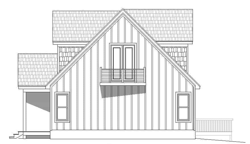 Home Plan Right Elevation of this 3-Bedroom,1736 Sq Ft Plan -196-1180