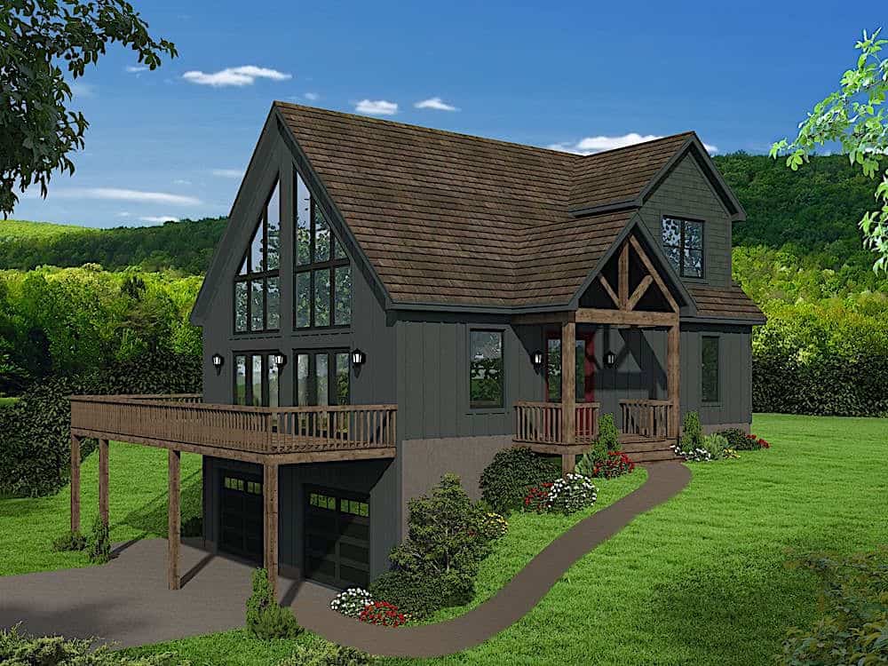 Front elevation of Cottage home (ThePlanCollection: House Plan #196-1180)
