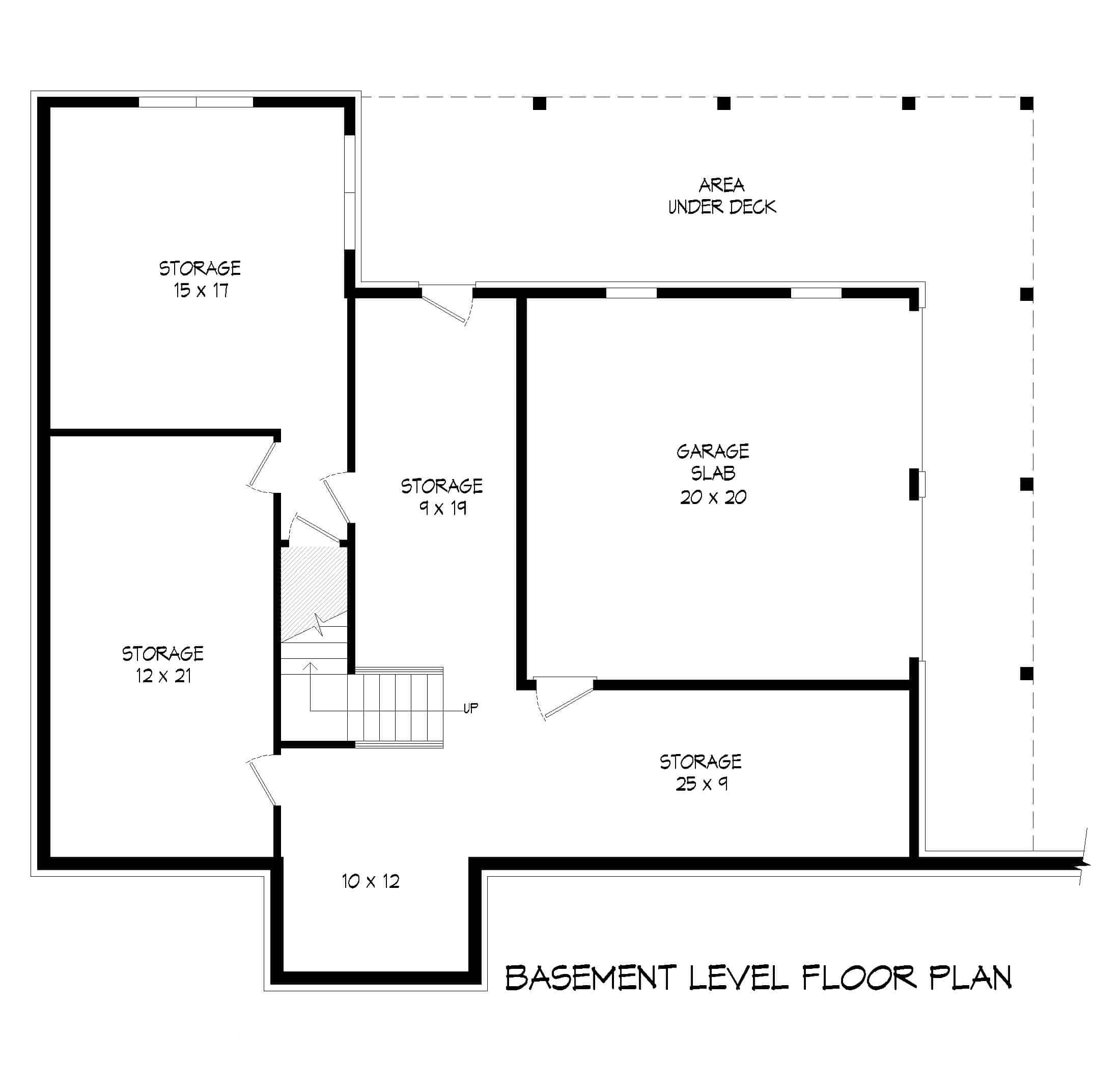 Floor Plan Basement of Farmhouse Plan #196-1181