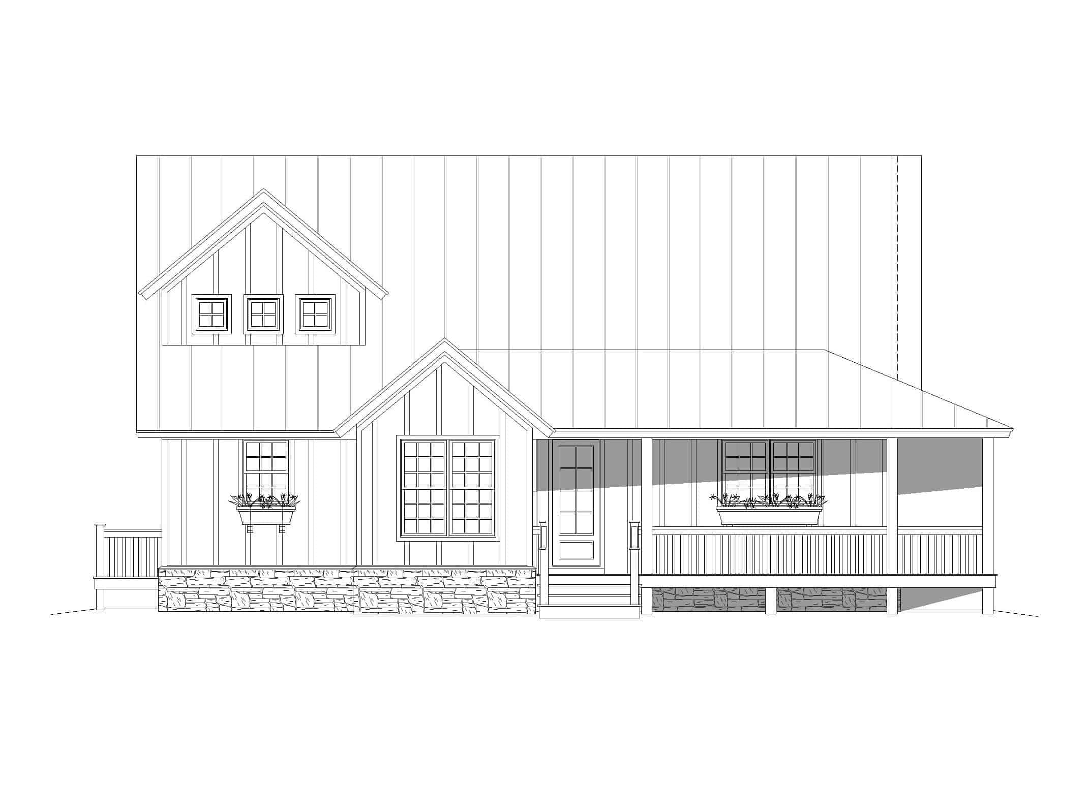 Home Plan Front Elevation of this 3-Bedroom,2200 Sq Ft Plan -196-1181