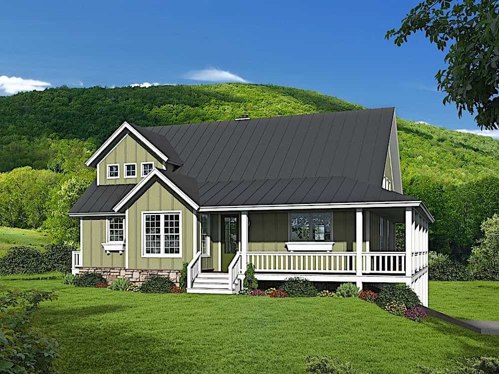 Home Plan Right Elevation of this 3-Bedroom,2200 Sq Ft Plan -196-1181