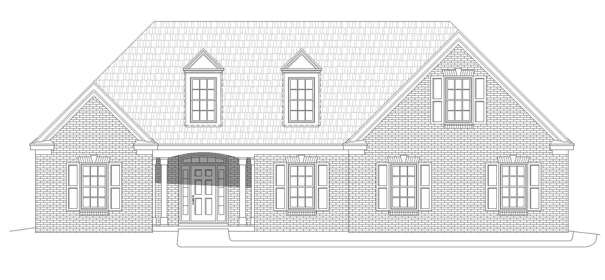 Home Plan Front Elevation of this 3-Bedroom,1900 Sq Ft Plan -196-1183