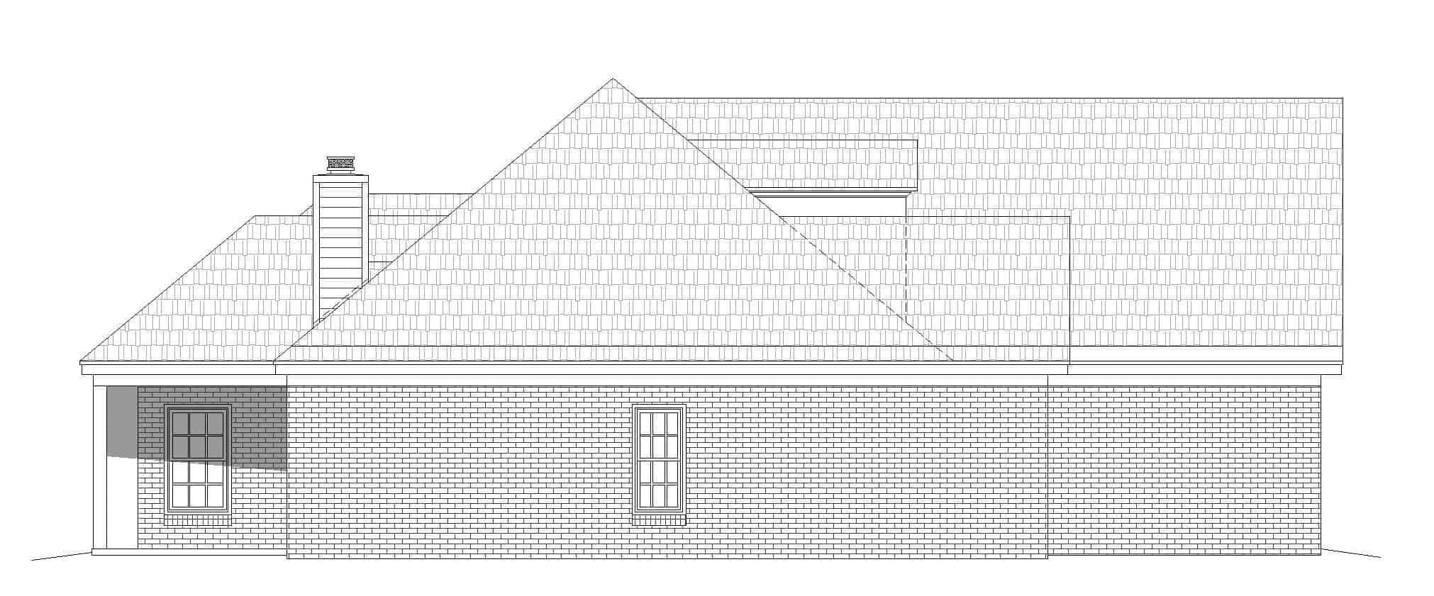 Home Plan Left Elevation of this 3-Bedroom,1900 Sq Ft Plan -196-1183