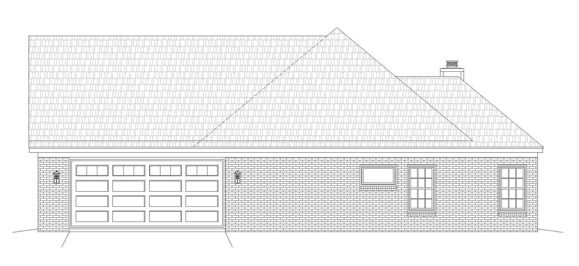 Home Plan Right Elevation of this 3-Bedroom,1900 Sq Ft Plan -196-1183