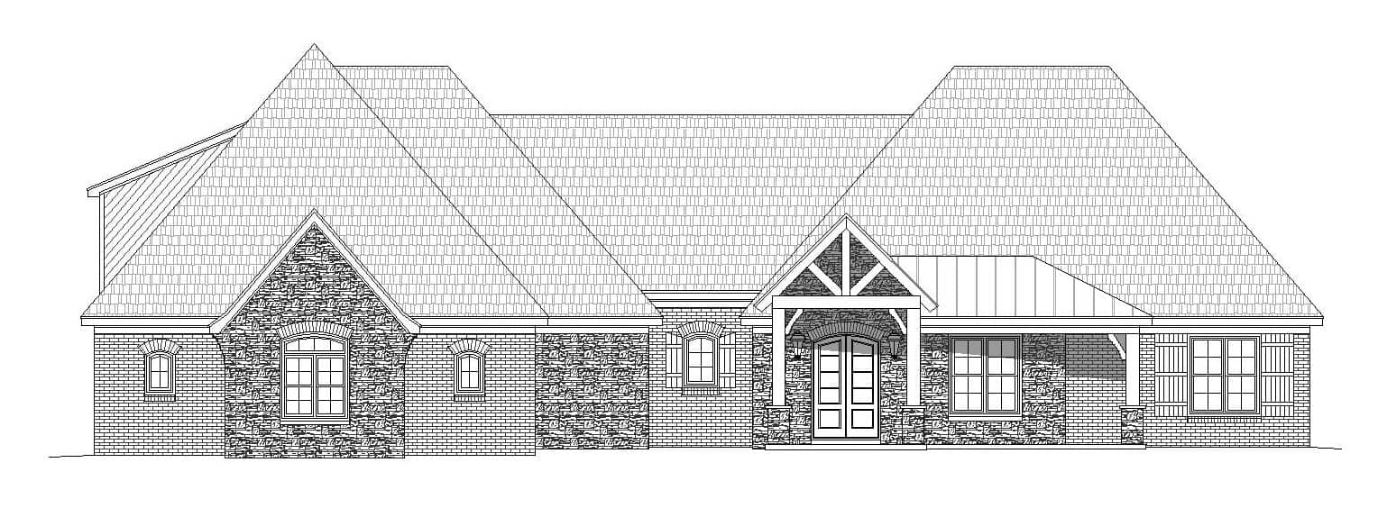 Home Plan Front Elevation of this 3-Bedroom,4055 Sq Ft Plan -196-1185