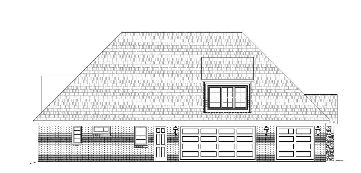 Home Plan Left Elevation of this 3-Bedroom,4055 Sq Ft Plan -196-1185