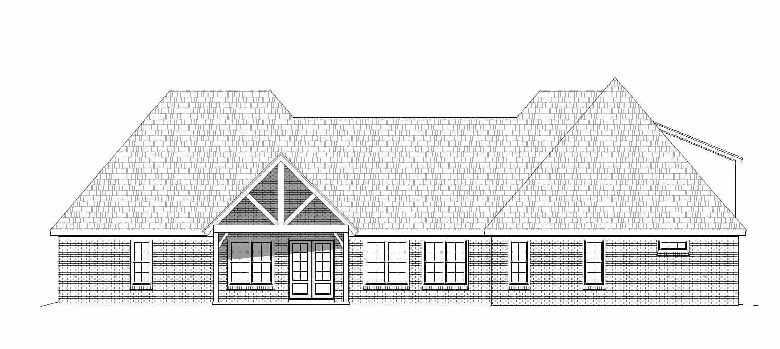 Home Plan Rear Elevation of this 3-Bedroom,4055 Sq Ft Plan -196-1185
