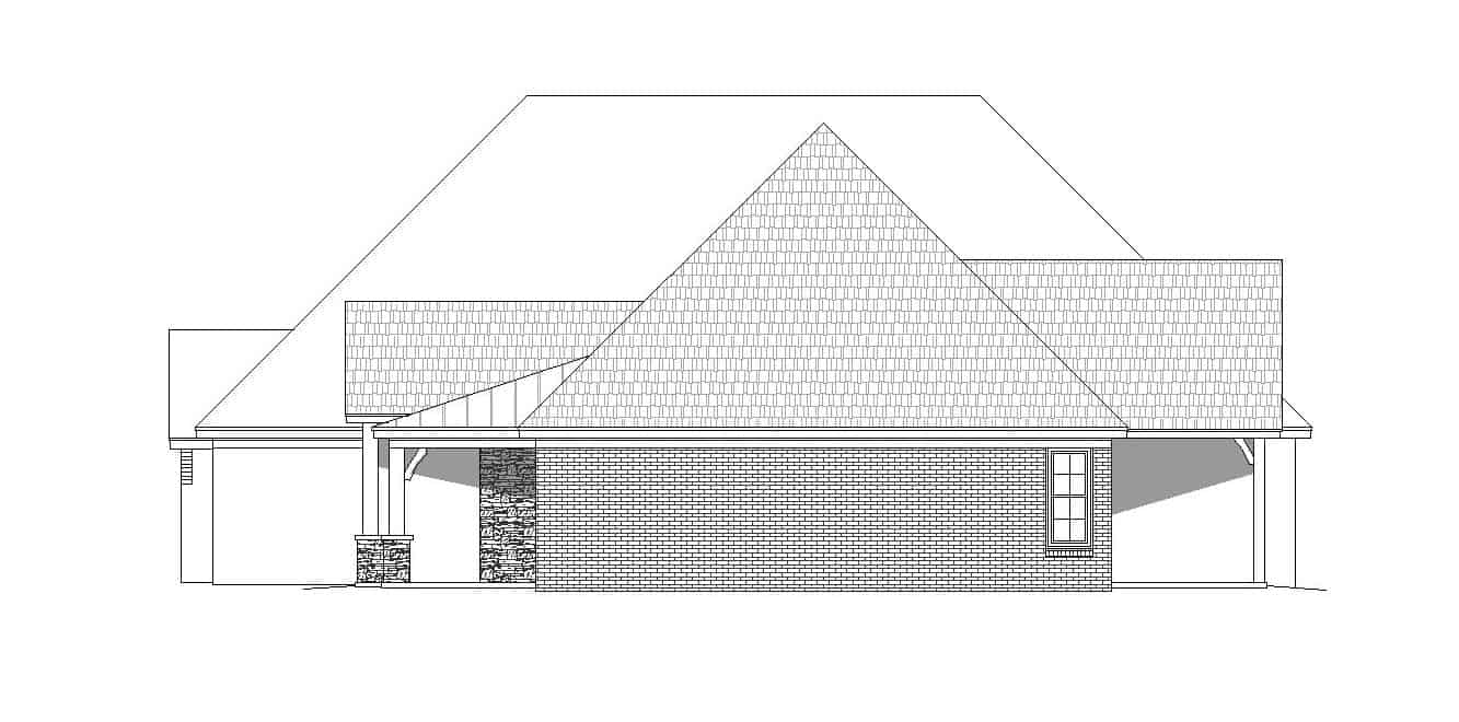 Home Plan Right Elevation of this 3-Bedroom,4055 Sq Ft Plan -196-1185