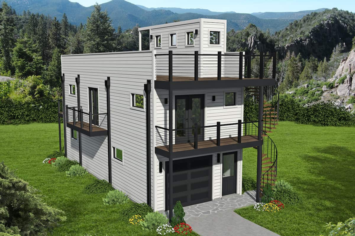 Modern home (ThePlanCollection: Plan #196-1187)