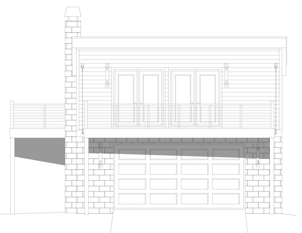 Home Plan Front Elevation of this 1-Bedroom,793 Sq Ft Plan -196-1188